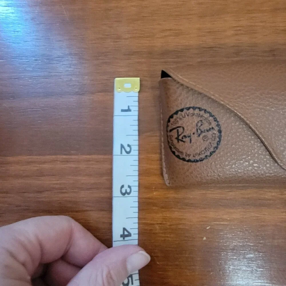 Ray-Ban Sunglasses Case Only Semi Hard Case Brown Leather Case for Glasses